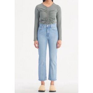 Nobody Denim Evelyn Jean Super High Rise Straight Leg Blue Ankle P10096 Size 29